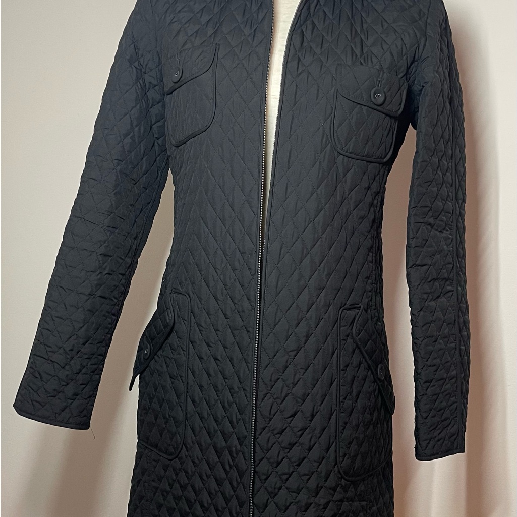 Max Mara Weekend Black Quilted Long Jacket